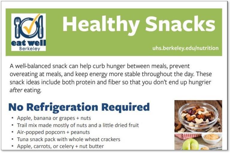 healthy snacks handout