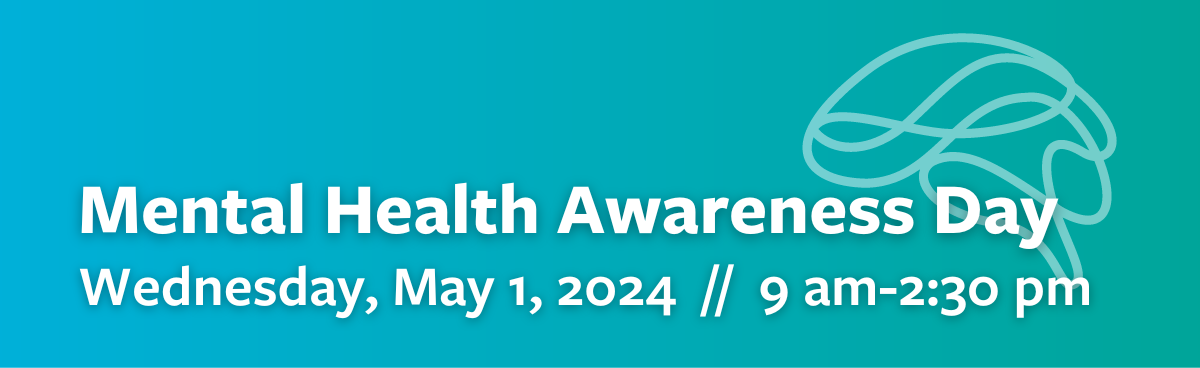 "Mental Health Awareness Day" text on a blue gradient background
