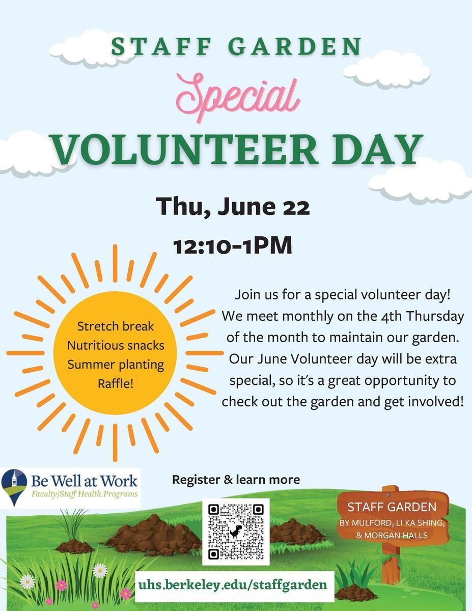 staff garden special volunteer day flyer. click for details