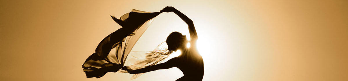 silhouette of yoga or dance