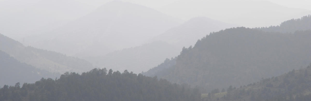 hazy and smoky hills
