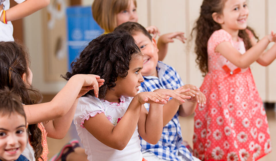 A group of children dancing