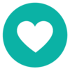 round teal circle with heart icon